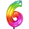 Folieballon Yummy Gummy Rainbow Cijfer 6 - 86 cm